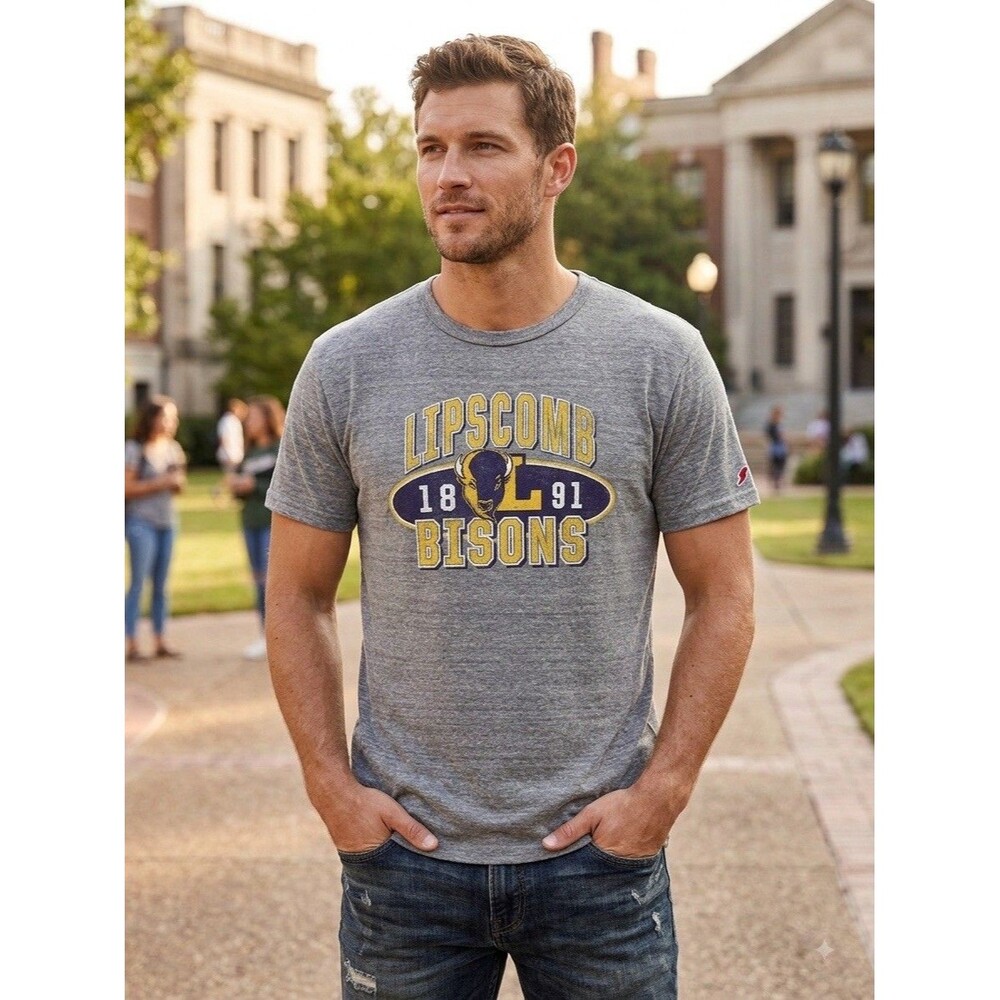 League 91 Lipscomb Bisons T-Shirt Mens 2XL Gray Graphic NCAA College NWT